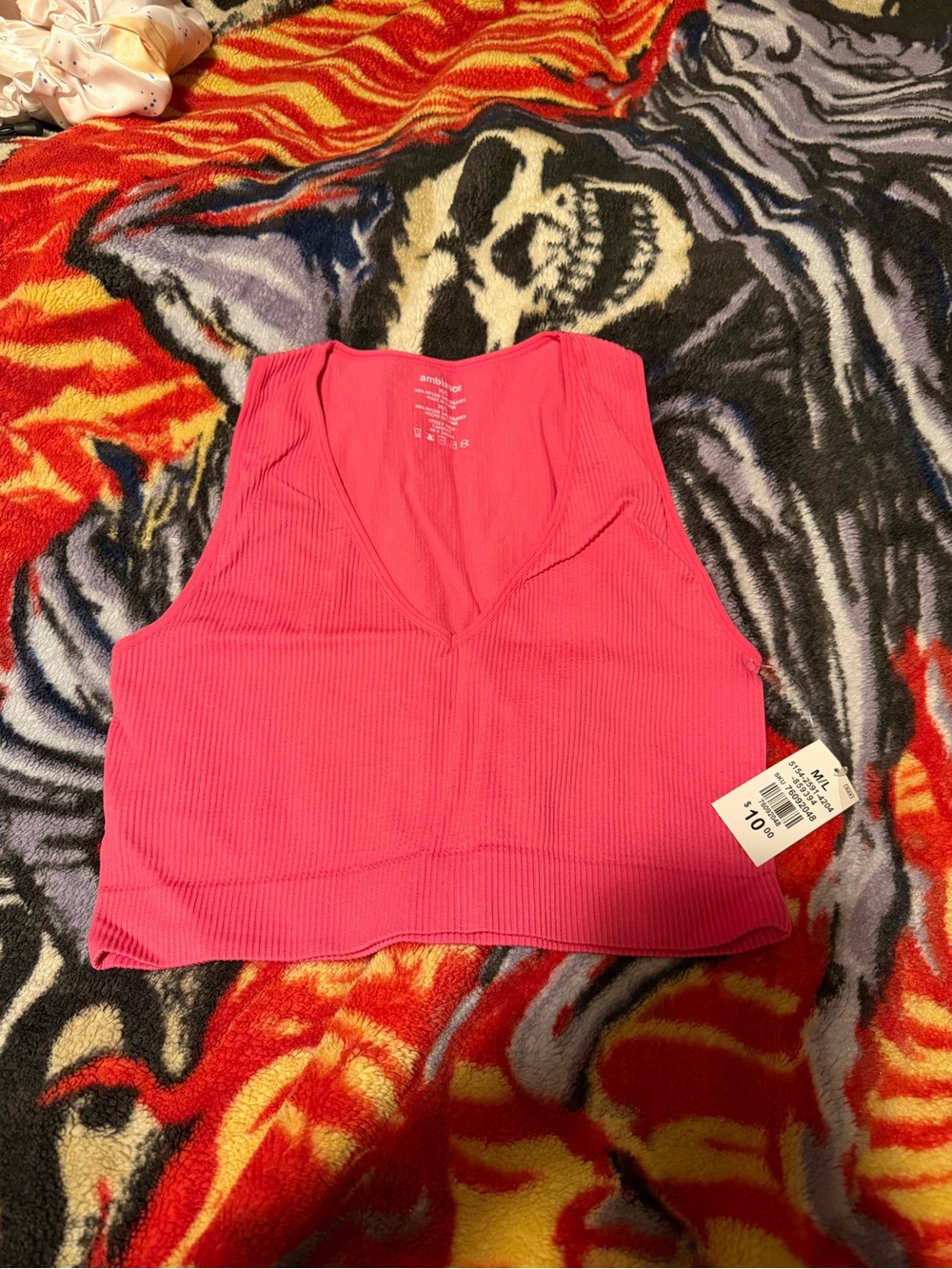 Ambiance Bright Pink Ribbed Tank Top